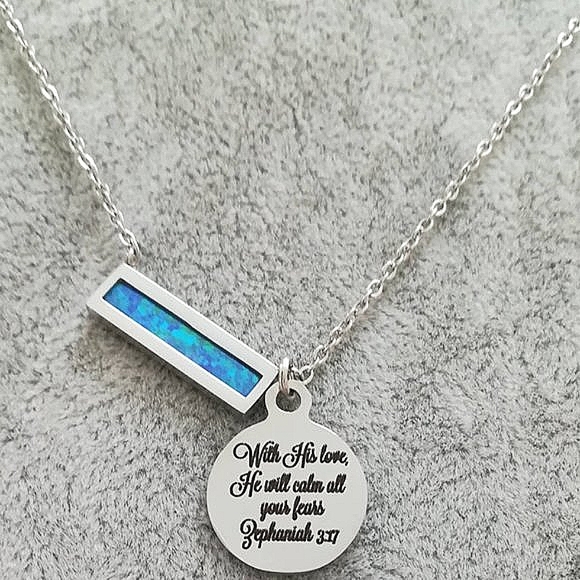 Christian Bible Verse Scripture Necklace - Picture 2 of 4